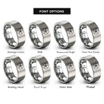 font options for inside engraving on gray sand dollar rings
