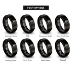 font options for inside engraving on black sand ladders rings