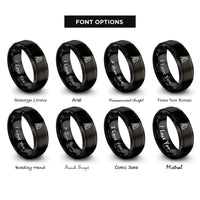font options for inside engraving on black sand ladders rings