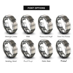 font options for inside engraving on gray sand ladders rings