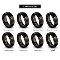 font options for inside engraving on black sand paddle tracks rings