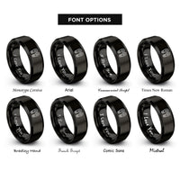 font options for inside engraving on black sand paddle tracks rings