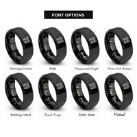 font options for inside engraving on black sand paddle tracks rings