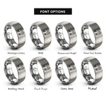 font options for inside engraving on gray sand paddle tracks rings