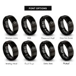 font options for inside engraving on black sand scoop rings