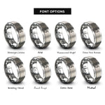font options for inside engraving on grey sand scoop rings