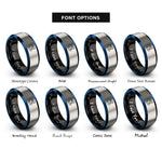 font options for inside engraving on black & blue & silver sandbag carry rings