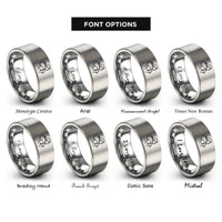 font options for inside engraving on grey sandbag carry rings