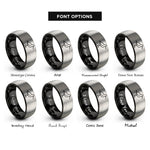 font options for inside engraving on black & gray sandpiper rings