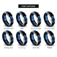 font options for inside engraving on blue & grey sandpiper rings