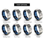 font options for inside engraving on blue & gray sandpiper rings