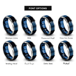 font options for inside engraving on blue & gray sandpiper rings