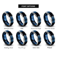 font options for inside engraving on blue & gray sandpiper rings