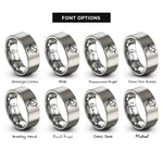 font options for inside engraving on grey sandpiper rings