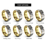 font options for inside engraving on gold & grey sankofa bird adinkra rings