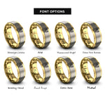 font options for inside engraving on gold & silver sankofa bird adinkra rings