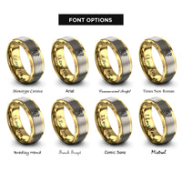 font options for inside engraving on gold & silver sankofa bird adinkra rings