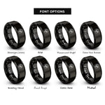 font options for inside engraving on black sankofa bird circle rings