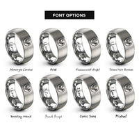 font options for inside engraving on silver sankofa bird circle rings