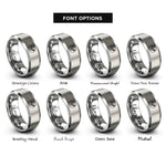 font options for inside engraving on silver sankofa bird circle rings