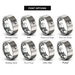 font options for inside engraving on grey sankofa bird circle rings