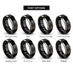 font options for inside engraving on black & grey santa claus face rings