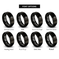 font options for inside engraving on black santa claus face rings