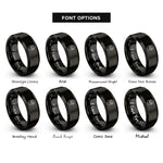 font options for inside engraving on black santa claus face rings