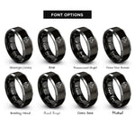 font options for inside engraving on black & gray santa hat dog rings