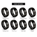 font options for inside engraving on black santa hat dog rings