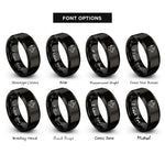 font options for inside engraving on black santa hat dog rings