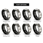font options for inside engraving on black & gray santoku knife rings
