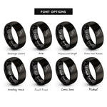 font options for inside engraving on black santoku knife rings
