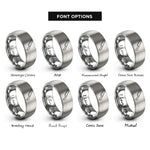 font options for inside engraving on gray santoku knife rings