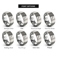 font options for inside engraving on gray santoku knife rings