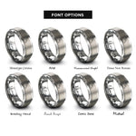 font options for inside engraving on gray santoku knife rings