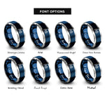 font options for inside engraving on blue & gray santorini rings