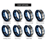 font options for inside engraving on blue & grey santorini rings