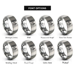 font options for inside engraving on gray santorini rings