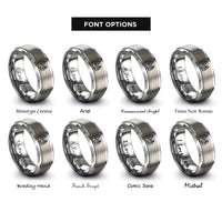font options for inside engraving on gray santorini rings