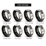 font options for inside engraving on black & grey sapling rings