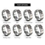 font options for inside engraving on gray sapling rings