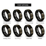 font options for inside engraving on gunmetal & black sapling rings