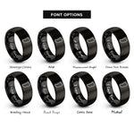 font options for inside engraving on black sardinia rings