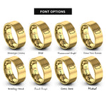 font options for inside engraving on gold sardinia rings