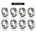font options for inside engraving on grey saskatchewan rings