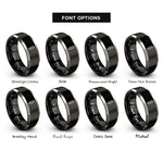 font options for inside engraving on black & gray satay skewer rings