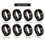 font options for inside engraving on black satay skewer rings