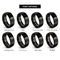font options for inside engraving on black satay skewer rings