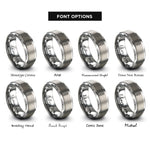 font options for inside engraving on gray satay skewer rings
